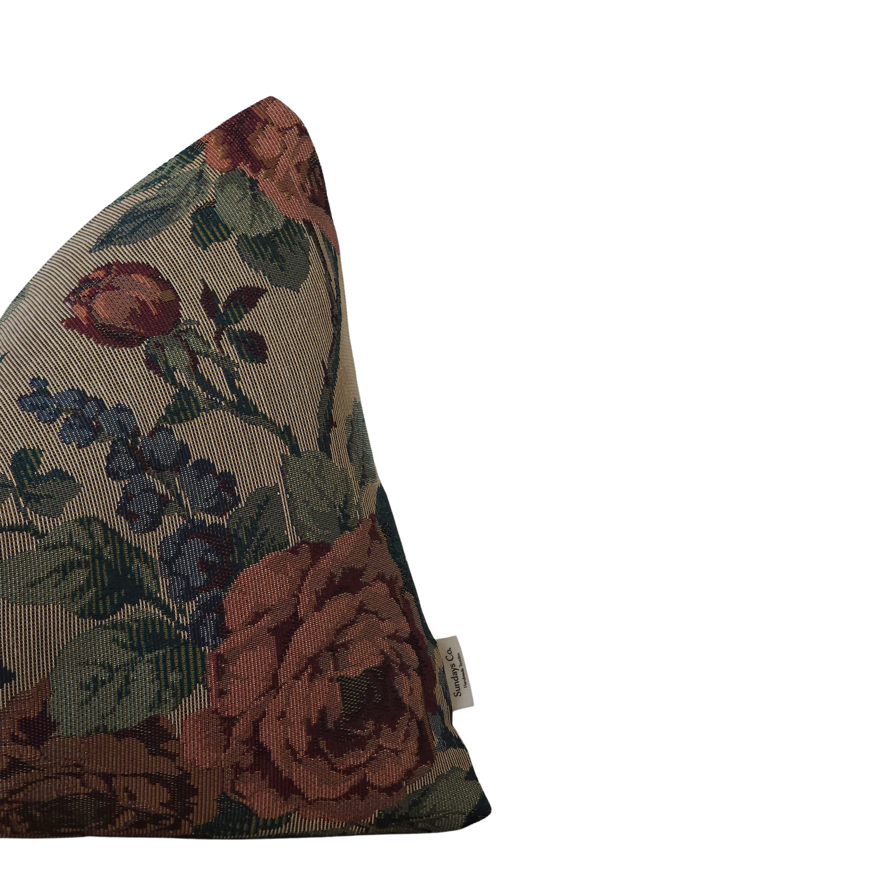 Floral Tapestry Throw Pillow, Vintage Inspired French Tapestry Pillow