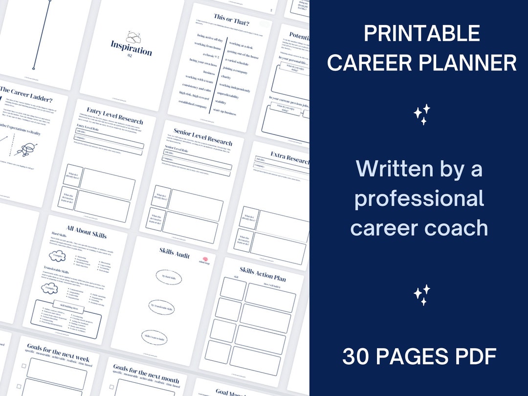 Career Planner Printable PDF Workbook 2022 Planner Goal Setting
