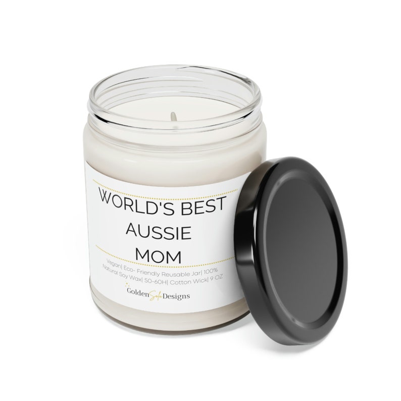 World's best aussie mom Scented candle 9oz 100% soy candle image 3