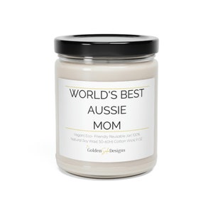 World's best aussie mom Scented candle 9oz 100% soy candle image 2