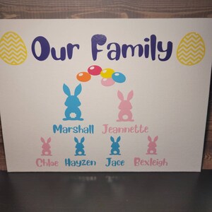 Personalized Easter Bunny Family Wallhanging