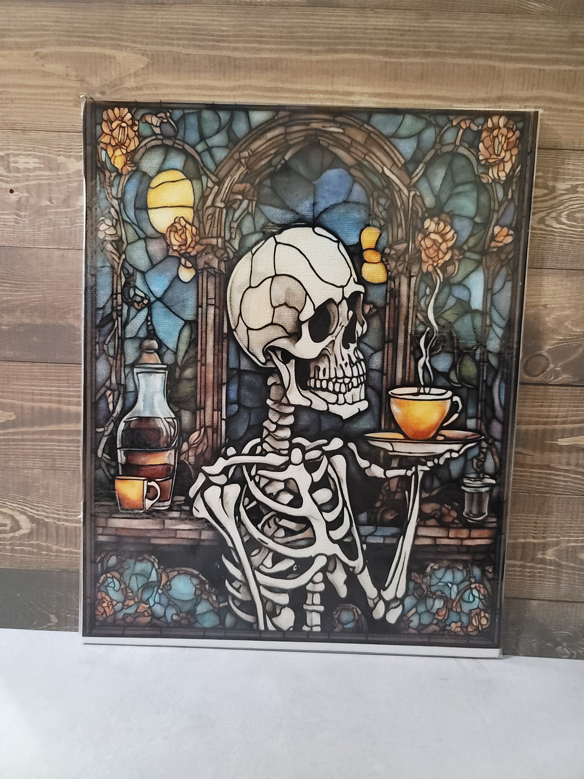 Skeleton Hand Tea Skeleton Drinking Tea Wallhanging - Etsy