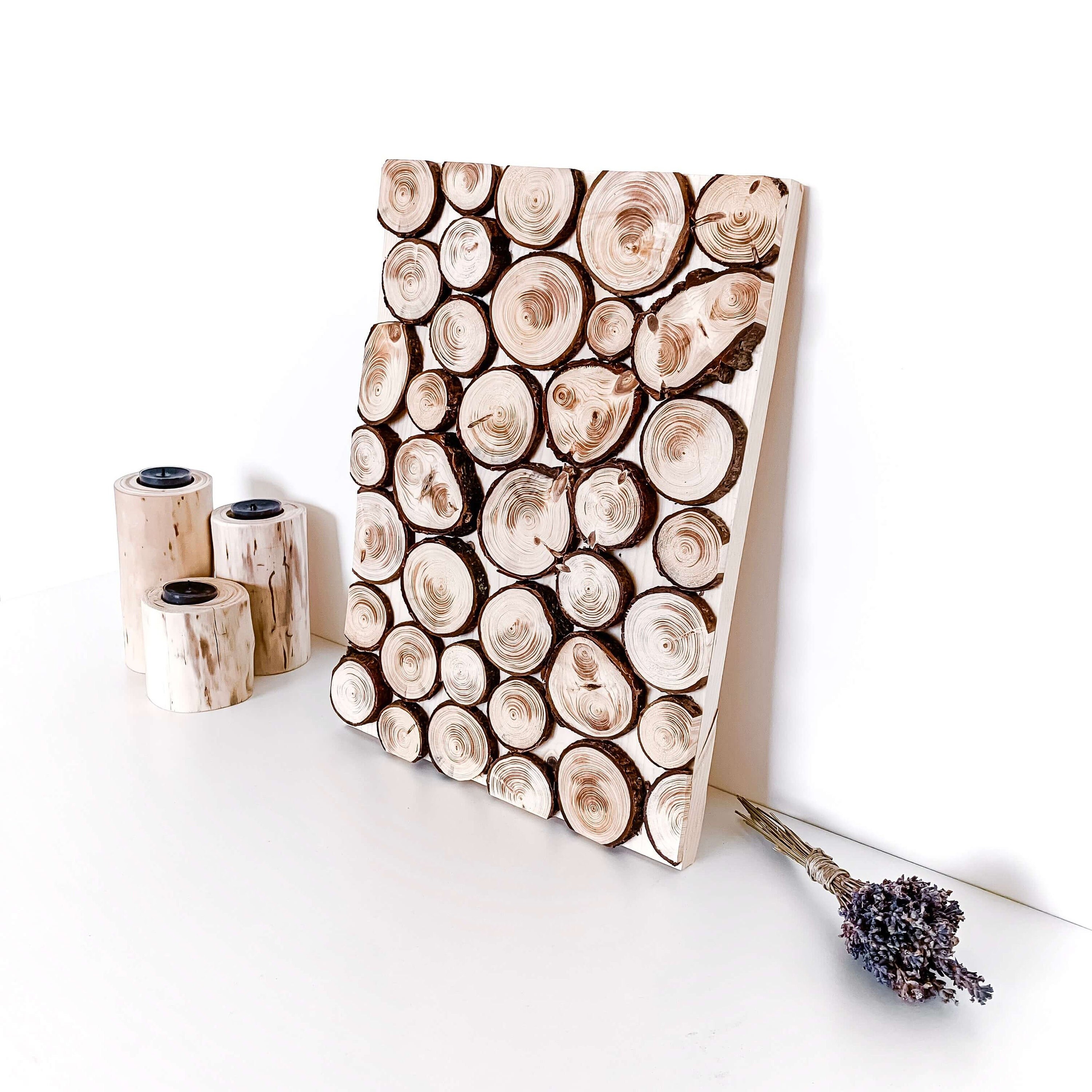 Tableau en Rondins de Bois Naturels 40 X 29 cm Le Bosquet