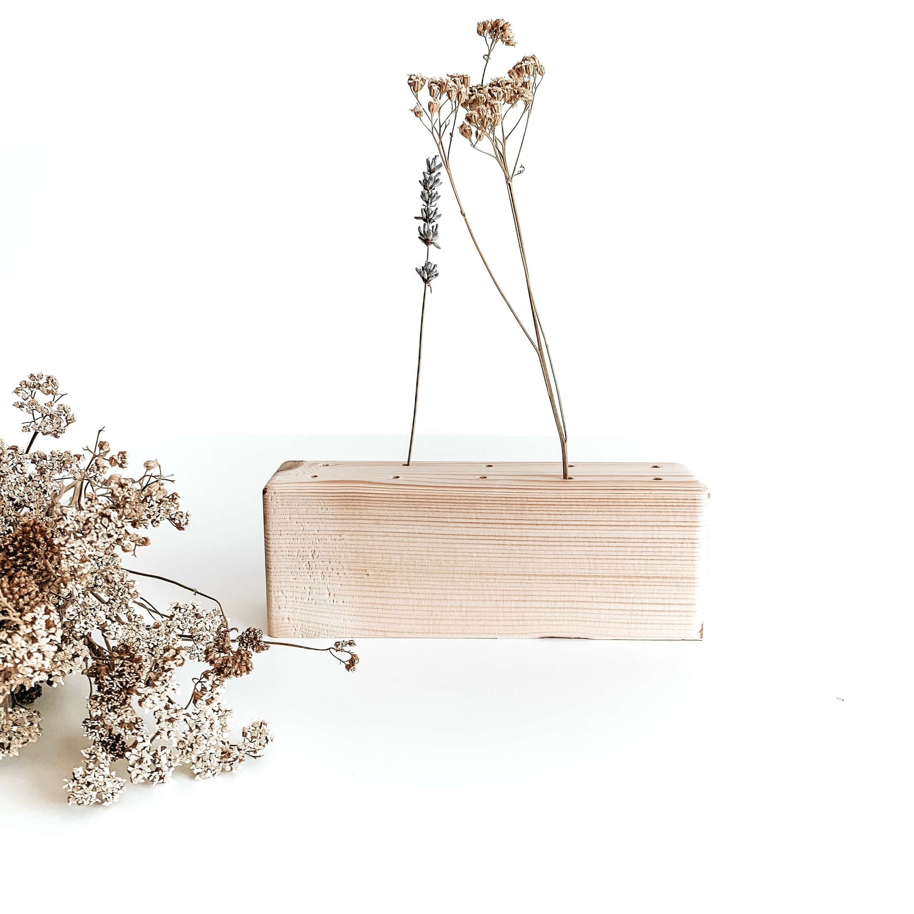 Soliflore Barre de Fleurs en Bois Brut Pour Séchées 20 X 4 cm Le Petit Bourgeon