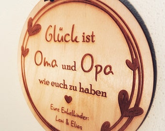 Personalized wooden sign for grandma and/or grandpa, thank you, gift