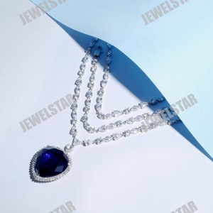 Titanic Necklace | Heart of the Ocean Necklace | Gift for love | Sapphire Necklace | Inspired by Titanic | Rose Necklace from Titanic