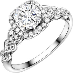 2.48 Ct Round Cut Lab-Created Diamond Single Halo Style Engagement Ring In 925 Sterling Silver Ring, Valentine&#39; Gift, Mother&#39;s Day Gift Ring