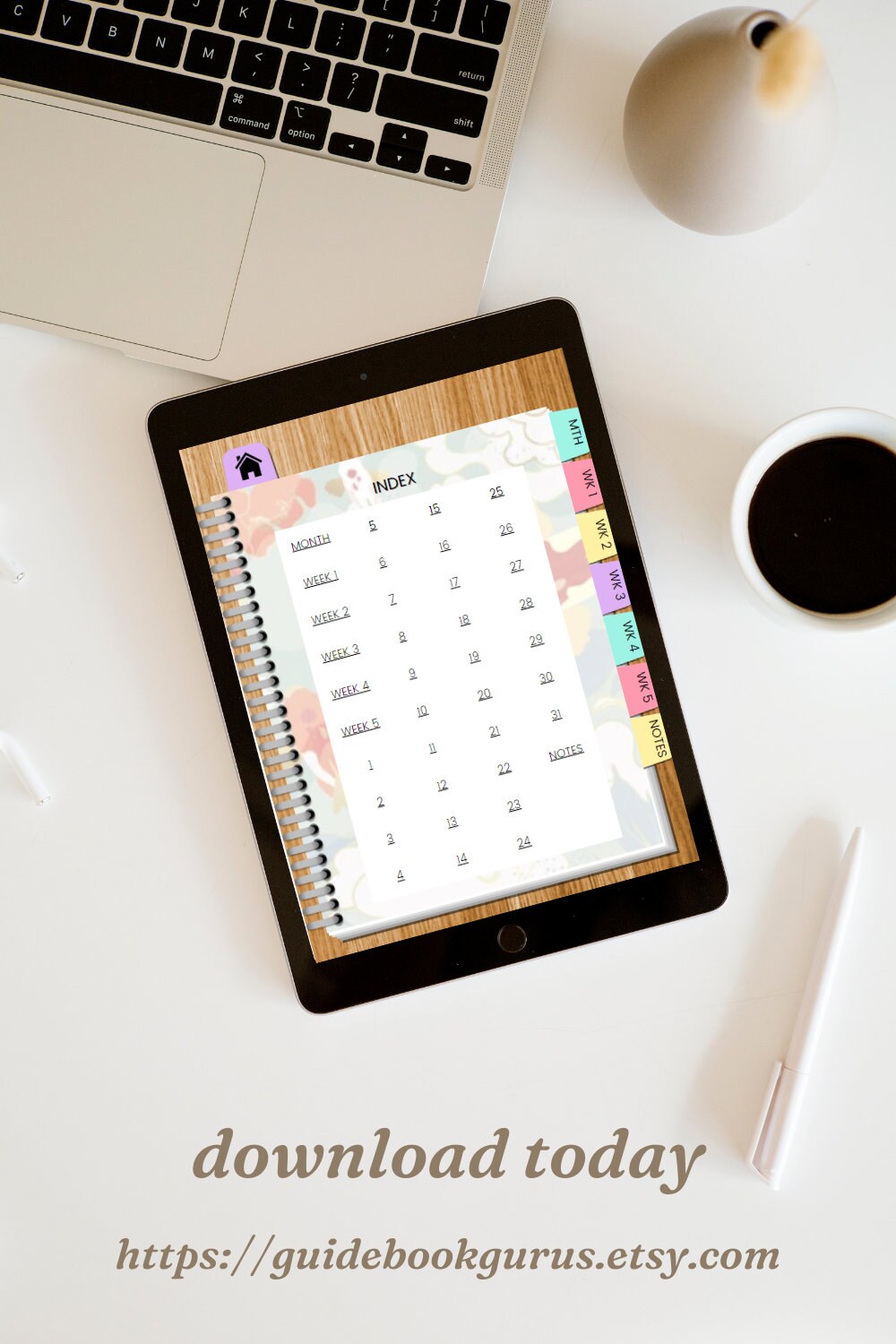 Onenote Fish Koi Fish Themed Undated Digital Planner | 74 Pages | Hyperlinked Tabs ...