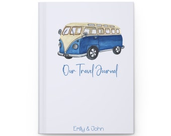 Personalized Travel Journal for couples and friends, Vintage Travel Journal, Customized, Travel Journal with Name