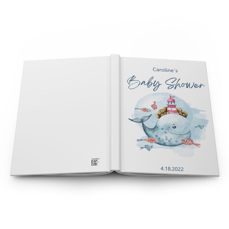 Personalized Baby Shower Guest Book Baby Shower Whale Baby Etsy