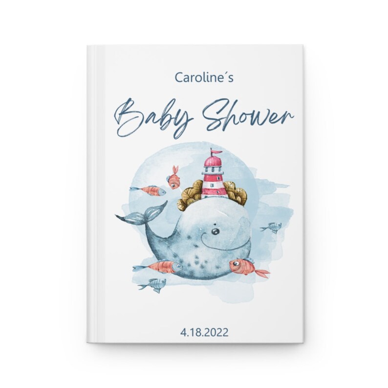 Personalized Baby Shower Guest Book Baby Shower Whale Baby Etsy