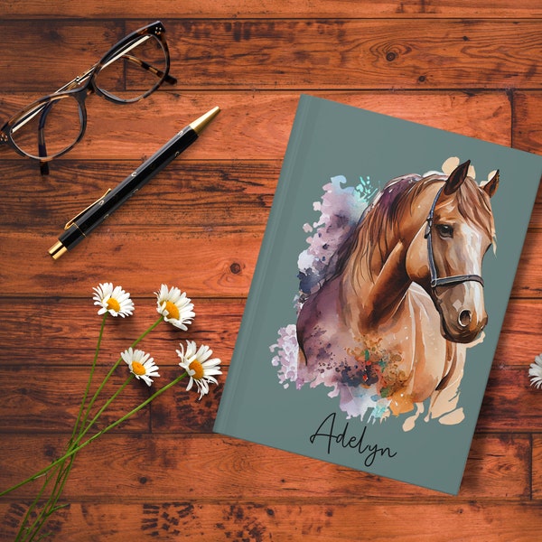 Personalized Horse Journal, Custom Horse Journal, Personalized Journal for Teens, Gift for Horse Lovers. Custom Horse Planner. Horse