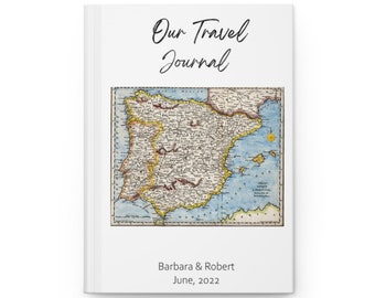 Spain Travel Journal. Spain Travel Journal with Name. Personalized Travel Journal Spain. Hardcover. Custom Travel Journal. Our Adventures.