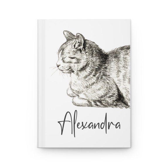 Personalized Cat Journal, Custom Cat Diary, Cat Journal With Name