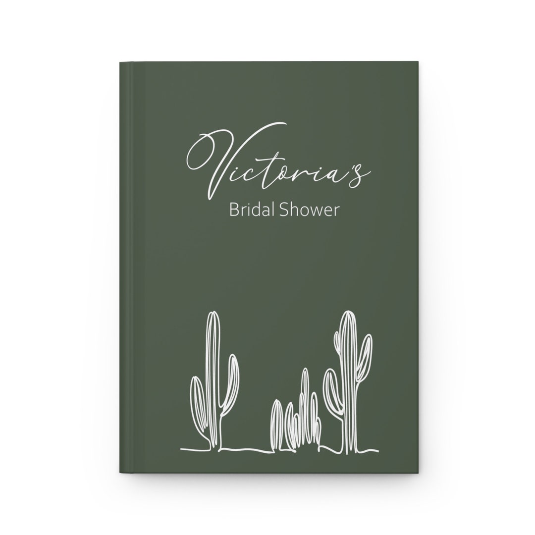 Personalized Cactus Bridal Shower Guest Book, Letters to the Bride Book