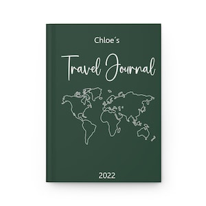 Travel Journal, Emerald Green Planner, Personalized Journal, Travel Gift,  Travel Diary, Custom Travel Diary, Travel Journal with Name