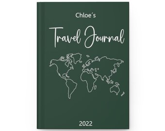 Travel Journal, Emerald Green Planner, Personalized Journal, Travel Gift,  Travel Diary, Custom Travel Diary, Travel Journal with Name