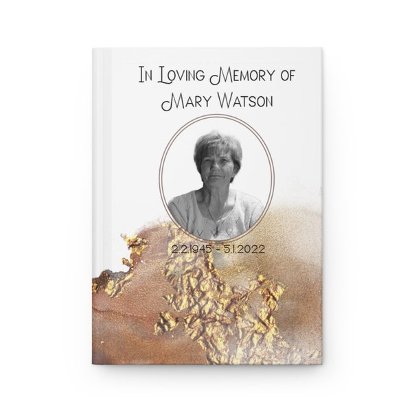 Memory Book for Funeral, Personalized memorial Book, Custom Celebration of Life Book, In Loving Memory Book, Personalized Condolence Book