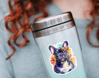Watercolor French Bulldog Vinyl Sticker: Dog Lover Gift