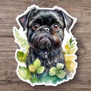 Adesivo in vinile con Griffon di Bruxelles nero per amanti dei cani, mamme di cani e appassionati di animali