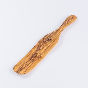 Olive Wood Spurtle, Wooden Spoons, Wooden Utensils, OliveWood, Natural Wood, Rustic Wood, Handmade, Tunisian Wood