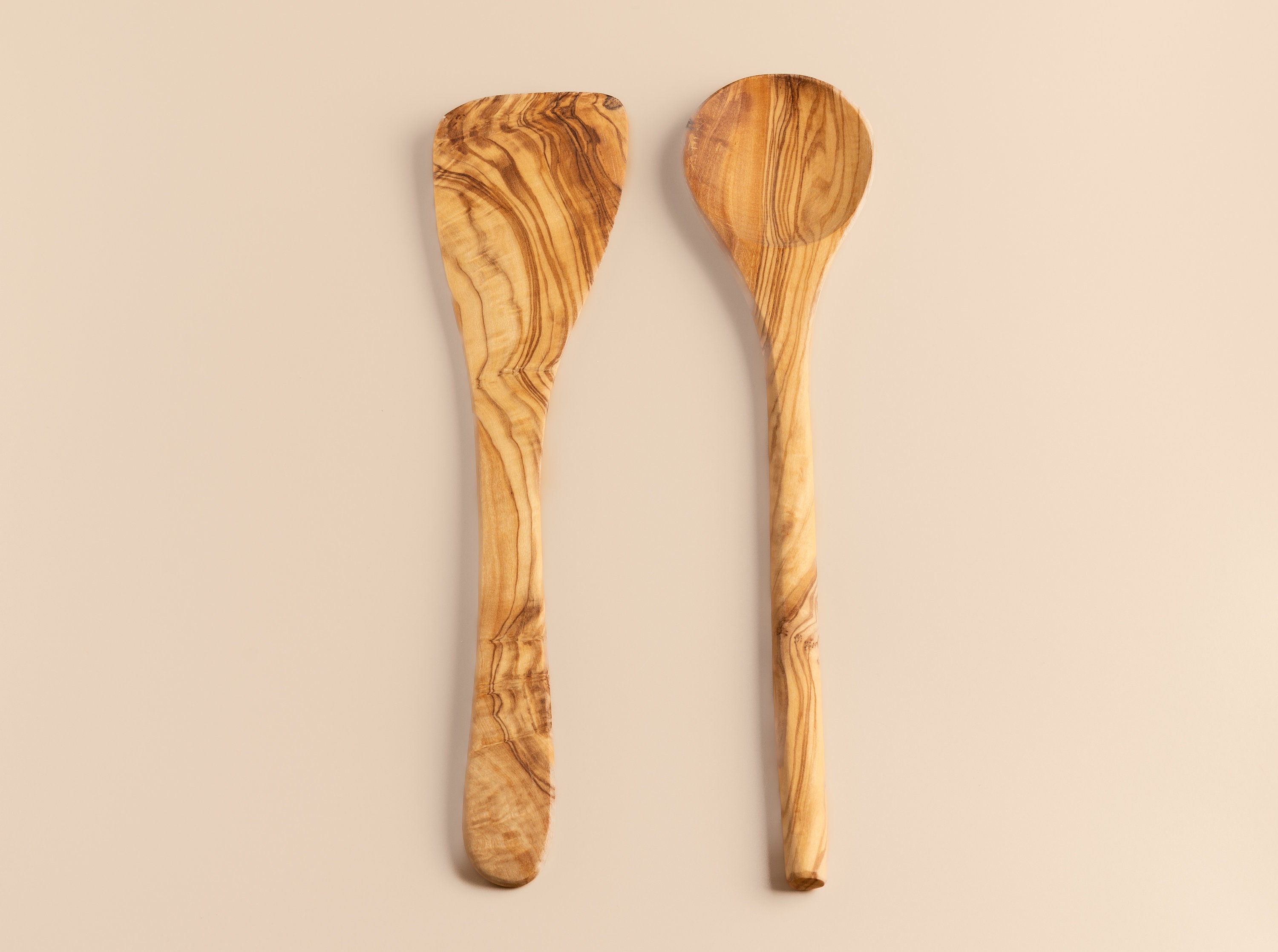 ensemble de cuillères en bois d'olivier, bois, ustensiles naturel, rustique, fait main, tunisien, spatule bois