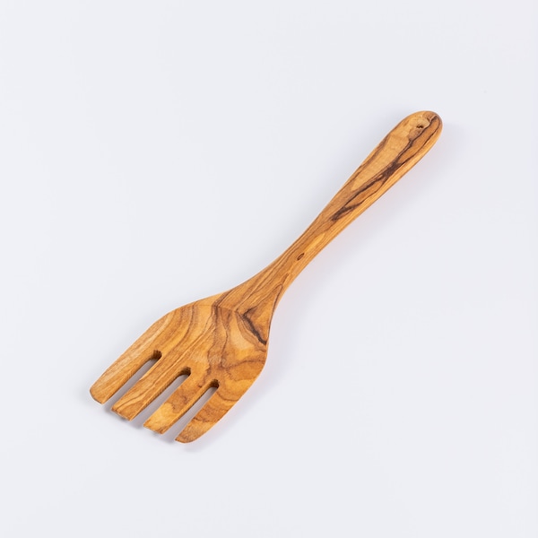 Olive Wood Serving Fork, Olive Wood Salad Serving Utensils, wooden Serving Fork