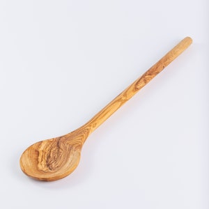 Olive Wood Long Spoon, Handmade Wood, Wooden Spoons, Vintage Long Spoon, Serving Spoon, Long spoon for mixing and Stirring