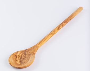 Olive Wood Long Spoon, Handmade Wood, Wooden Spoons, Vintage Long Spoon, Serving Spoon, Long spoon for mixing and Stirring