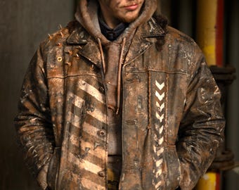 Apocalypse men's Jacket Real Leather #5 - Madmax - Wasteland - Fallout - Metro Exodus - Stalker