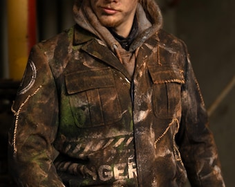 Post-Apocalyptic Jacket “Wasteland Skull” – Custom Skull Jacket, Size L