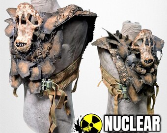 Bonehowl War Chest – Full Metal Tribal Post-Apo Armor with Skull Plate