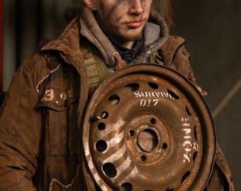 Wasteland Wheel Rim Chest Armor – Handcrafted Post-Apocalyptic Steel Armor