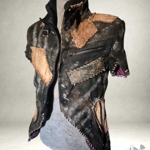 Hand-Customized Women's Post-Apocalyptic Vest with Genuine Leather Patches – Wasteland LARP Costume