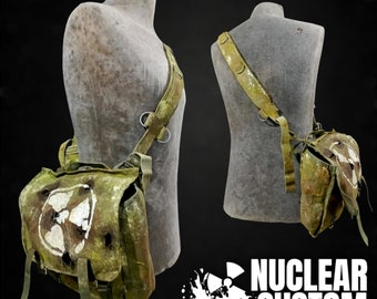 post-apocalyptic shoulder bag with white radiation sing "Radiation Raider" - madmax - metro exodus - stalker - fallout - extremity
