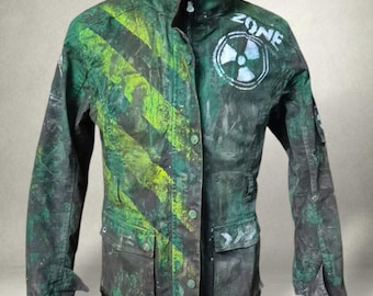Zone Ranger Jacket – Radioactive Hazard Post-Apocalyptic Military Coat for LARP and Cosplay (Size M)