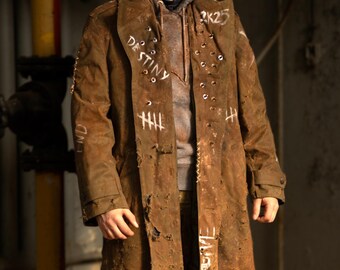 Handmade Post-Apocalyptic Survivor Coat – One of a Kind Distressed Men's Coat (Size L)