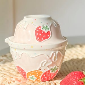 Easy Gaiwan Kawaii Tea Set Travel, Cute Tea Lover Gift For Tea Drinkers,Handpainted Travel Tea Set 2 Cups, Ceramic Gongfu Tea Set With Pouch