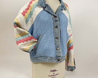 Pastell Gesteppte Jeansjacke