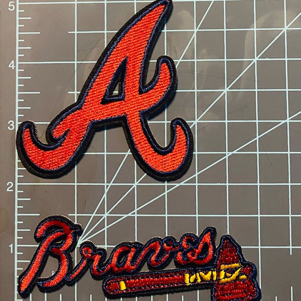 Atlanta Braves Iron on Embroidered Patch Set of 2 - 3" x 3" & 4" x 1.75"