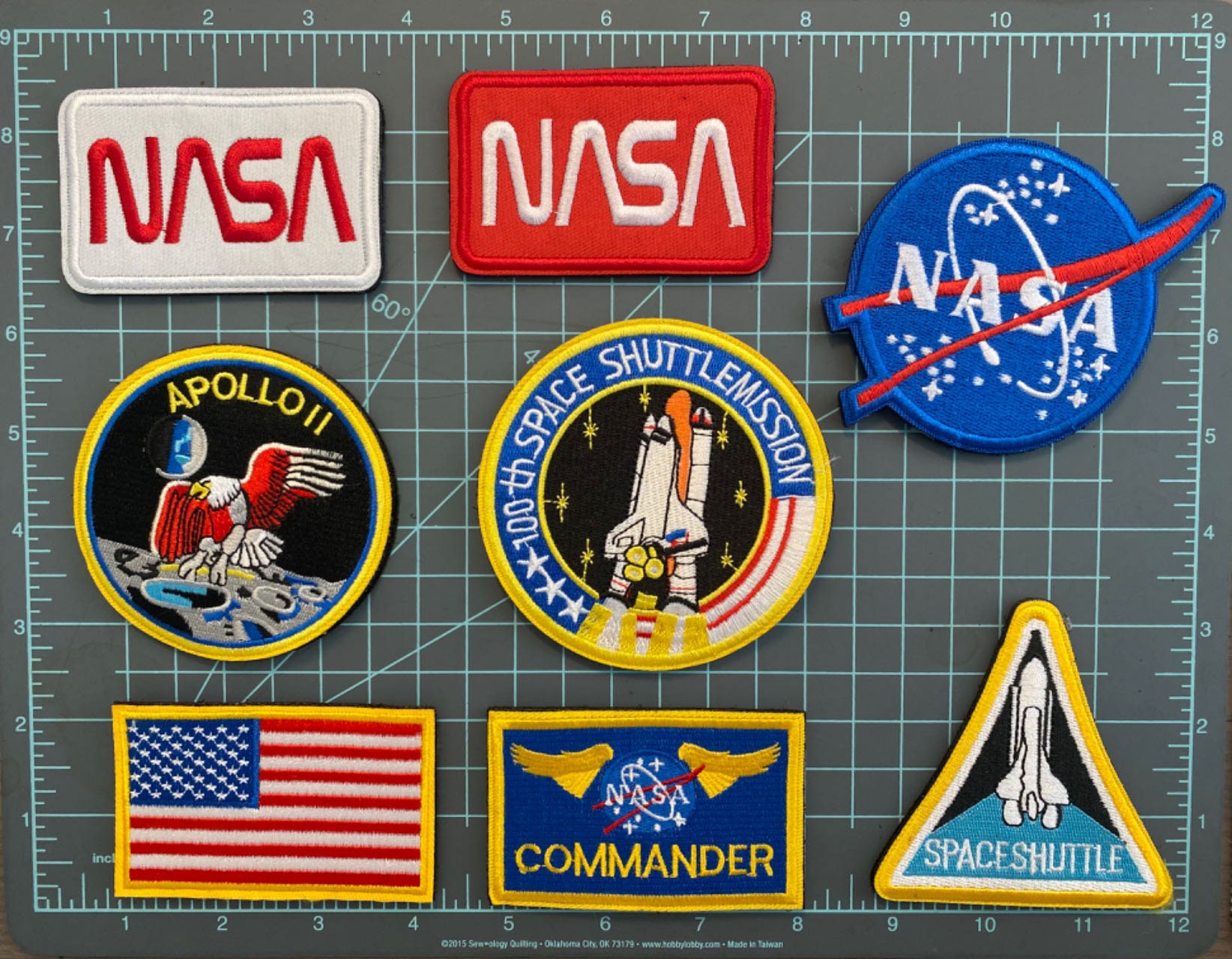 60 NASA Apollo Missions1 7 8 9 10 11 12 13 14 15 16 17 Hook Loop Patch Set  Badge