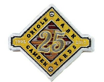 Baltimore Orioles Park Camden Yards Anniversary Yellow Iron on Patch - 4.5" x 4"