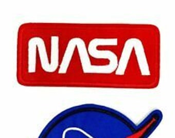 NASA Logo Iron on Sew on Patches - Set of 3
