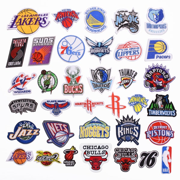 Basketball Team Logo Iron on Patches NBA Jersey Embroidery