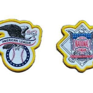 National & American League Division Logo Baseball Patch with Gold Border