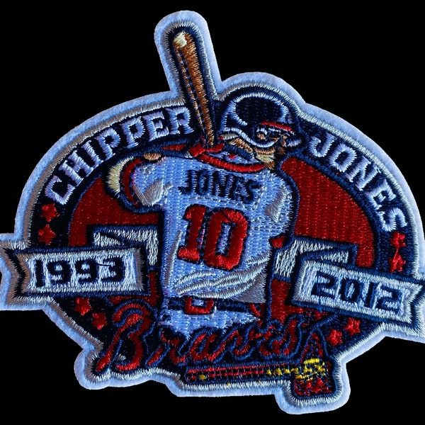 Chipper Jones Atlanta Braves Retirement Iron on Embroidered Patch 2012 - 4.25" x 3.5"