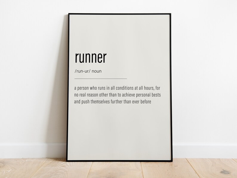 Runner Definition Print the Definition of a Runner Gift Etsy