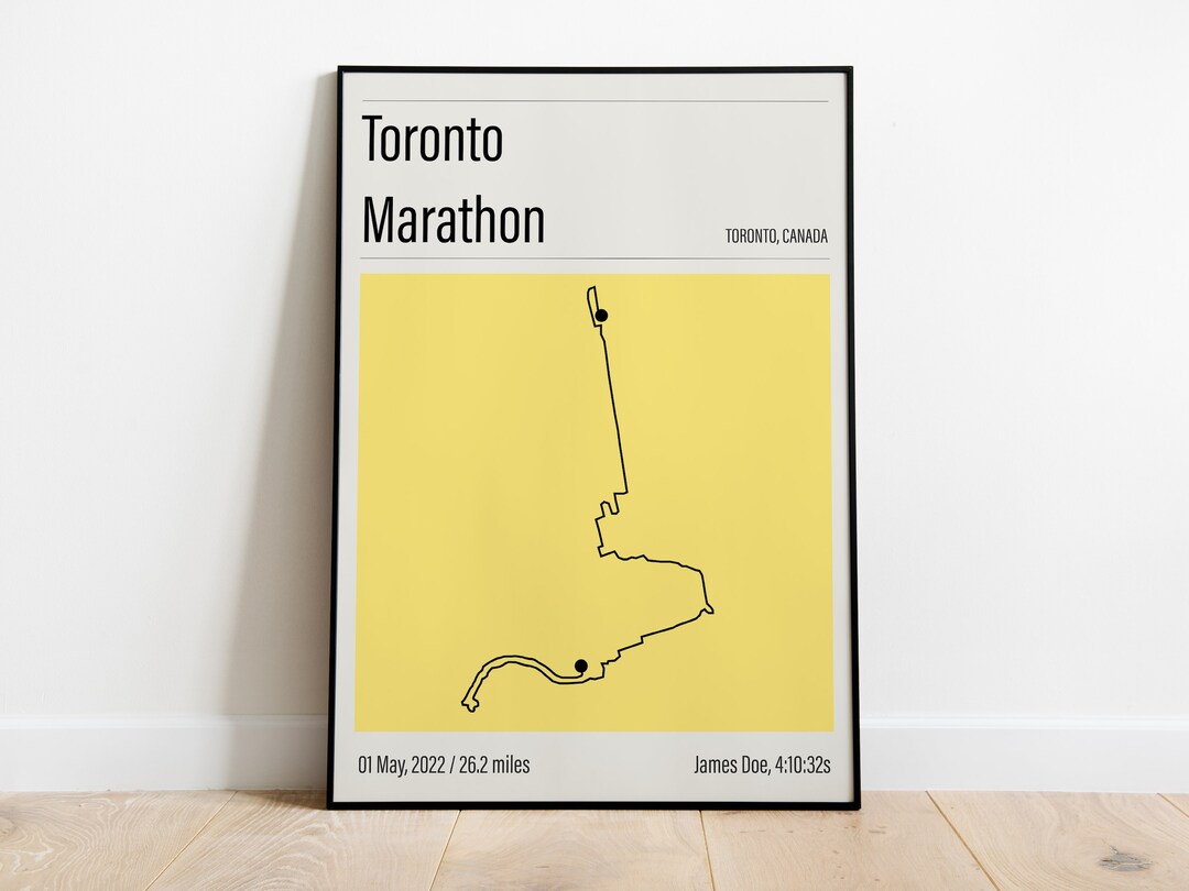 Toronto Marathon 2022 Print Custom Marathon Route Map 5 Etsy