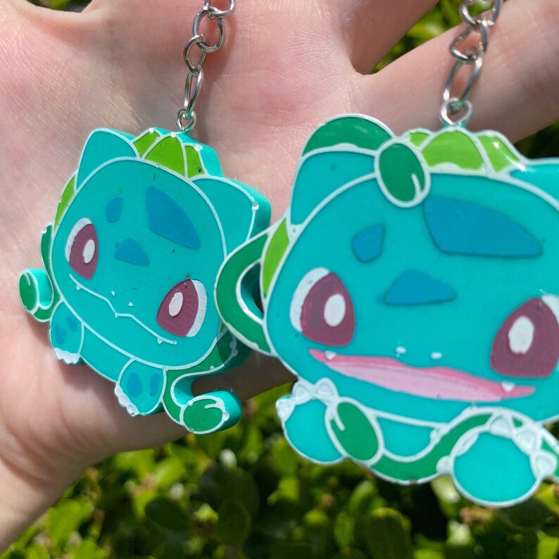 Bulbasaur Keyring Pokemon Grass Pokemon Anime Keychain Etsy