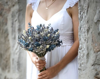 Lavender & Thistle Bridal Bouquet l Lavender Blue Boho Bouquet l Lavender and Eucalyptus Bouquet